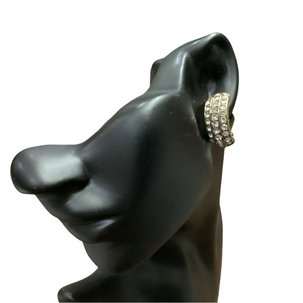 Heidi Daus Elegant Gold and Silver Crystal Earrings. Signed. NWOT - Picture 3 of 7